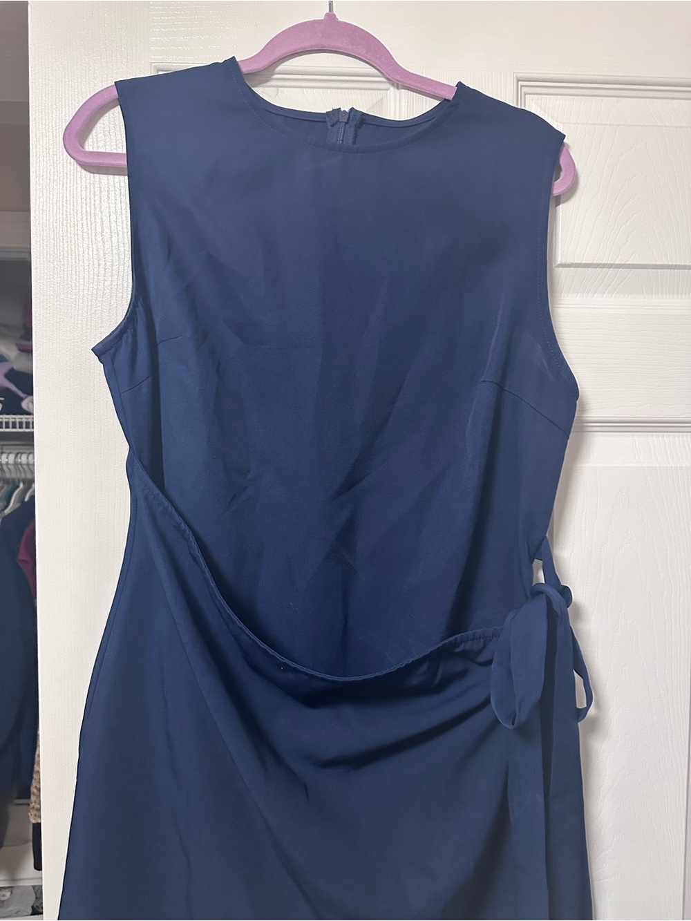 CIDER ROUND NECKLINE KNOTTED WRAP MINI DRESS - Picture 3 of 8